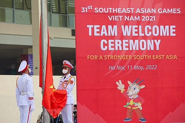 The team welcome ceremony is held on May 11. Photo: VNA