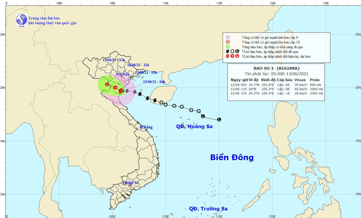 Storm Koguma has hit north and north-central coasts since early June 13. Photo: NCHMF