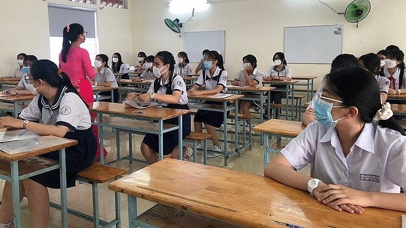 A test room at Bui Thi Xuan High School in District 1, Ho Chi Minh City. Photo: NDO