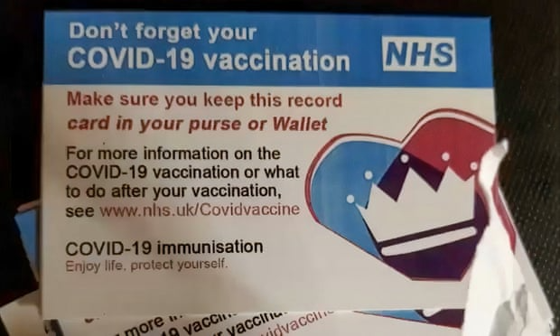 Fake NHS vaccine cards. Photo: Checkpoint Research