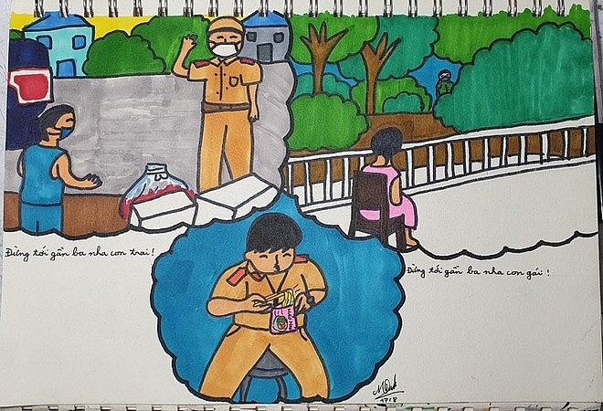 11-Year-old Girl Draws Pictures of 'White Blouse' Soldiers Fighting Against Covid-19