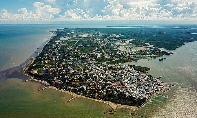 Can Gio coastal district of HCMC is seen from above, July 2020. Photo: VnExpress