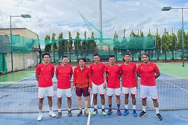 Members of the Vietnamese tennis team. (Source: VNA)