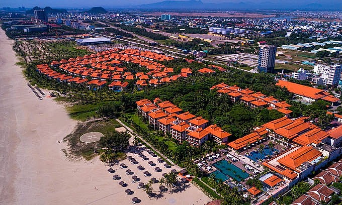 The five-star Furama Resort Danang is seen from above. Photo:
