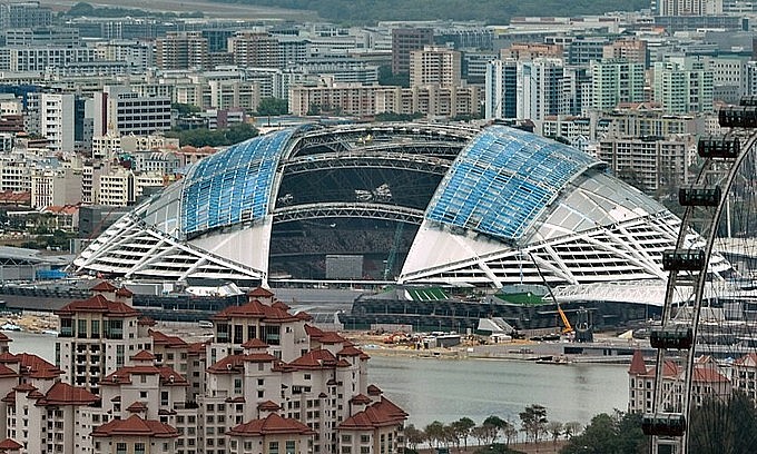 The Singapore National Stadium, one of the venues for AFF Cup 2020 games. Photo: AFP