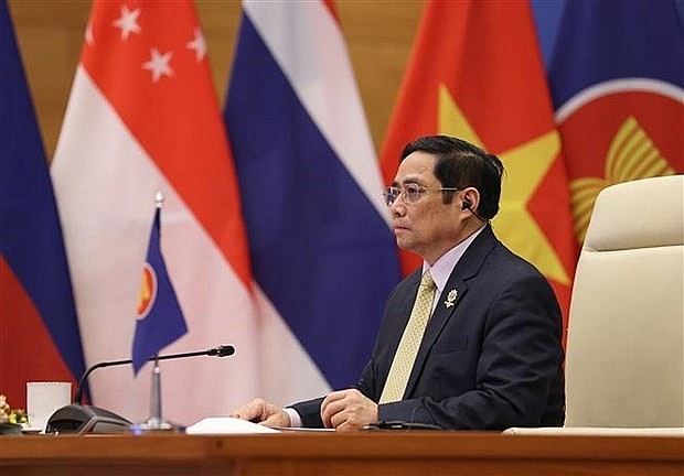 PM Pham Minh Chinh at the 22nd ASEAN-RoK Summit. Photo: VNA