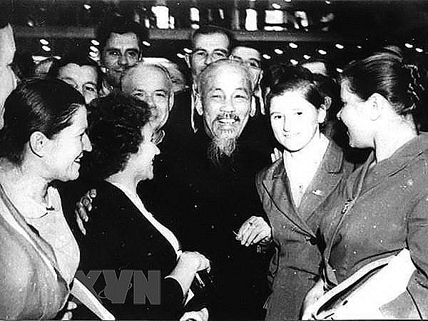 President Ho Chi Minh and Soviet and international delegates attended the 22nd Congress of the Communist Party of the Soviet Union, taking place in Moscow, October 1961. Photo: VNA