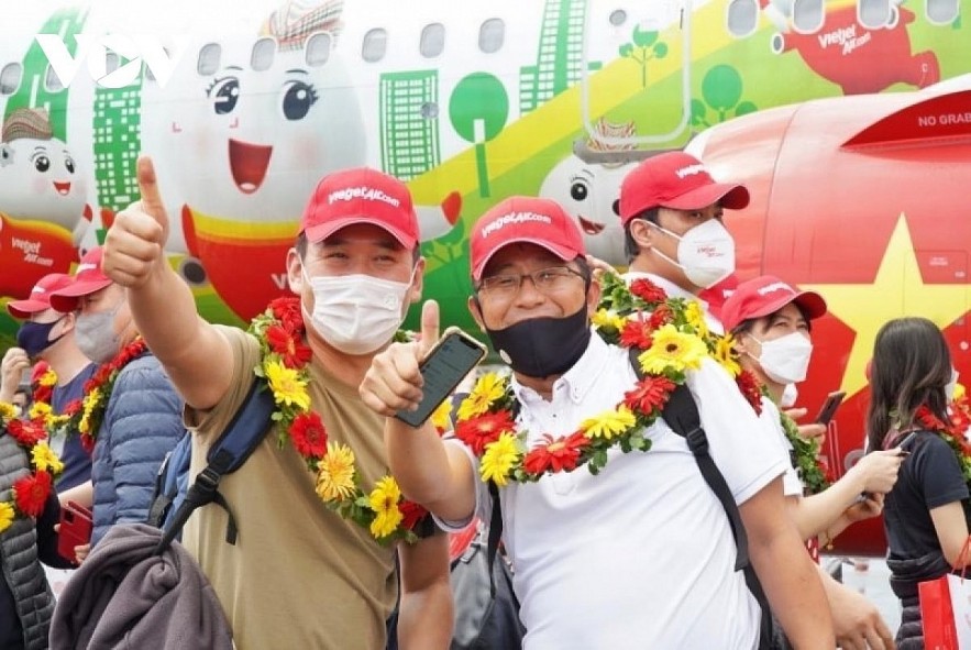 Phu Quoctourist resort has received first vaccinated visitors after nearly two years of service closures due to Covid-19. Photo: VOV