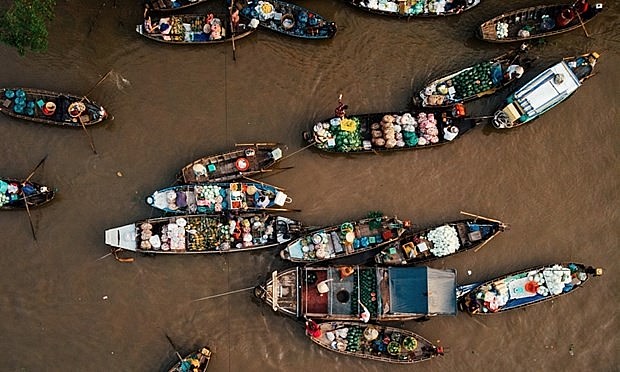 Cai Rang floating market in the Mekong Delta city of Can Tho. Photo: VNA