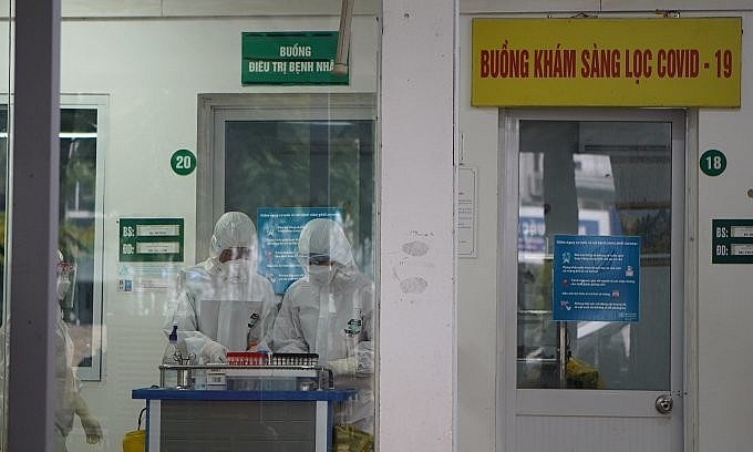 The Covid-19 testing room in Thanh Nhan Hospital, Hanoi, December 9, 2021. Photo: VnExpress