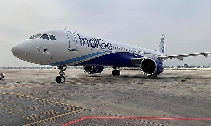 An aircraft of IndiGo Airlines at Noi Bai International Airport, Hanoi, 2020. Photo: IndiGo Airlines