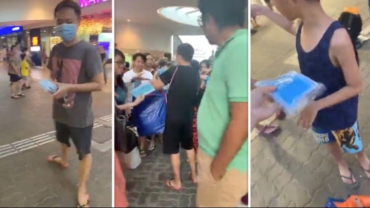 S’porean man and Vietnamese wife give out 17,000 free masks in Singapore MRT