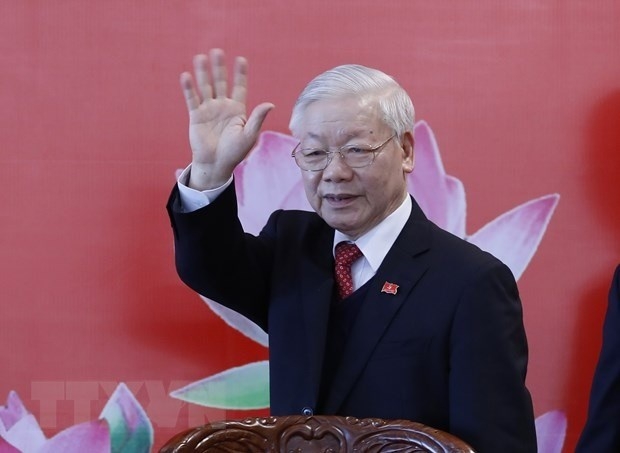 workers party of korea chief congratulates party general secretary nguyen phu trong