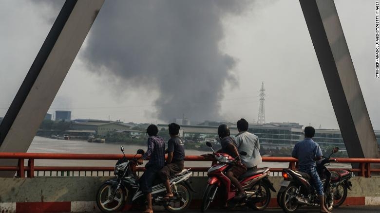 Chinese factories set on fire in Myanmar’s deadliest day since coup