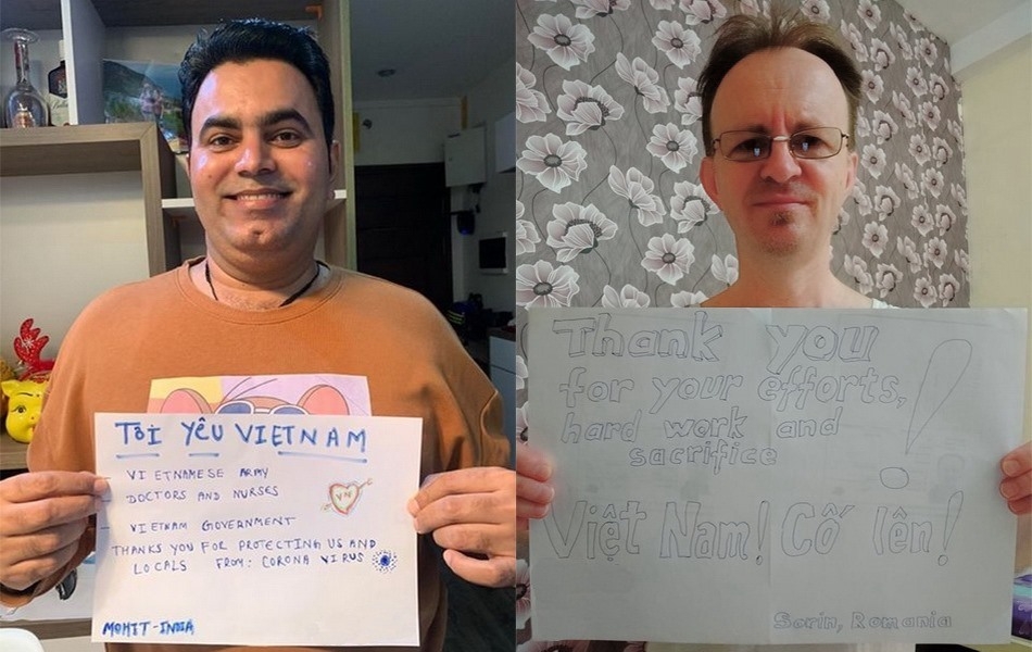 foreigners send thanks to vietnam covid 19 front line via touching photos