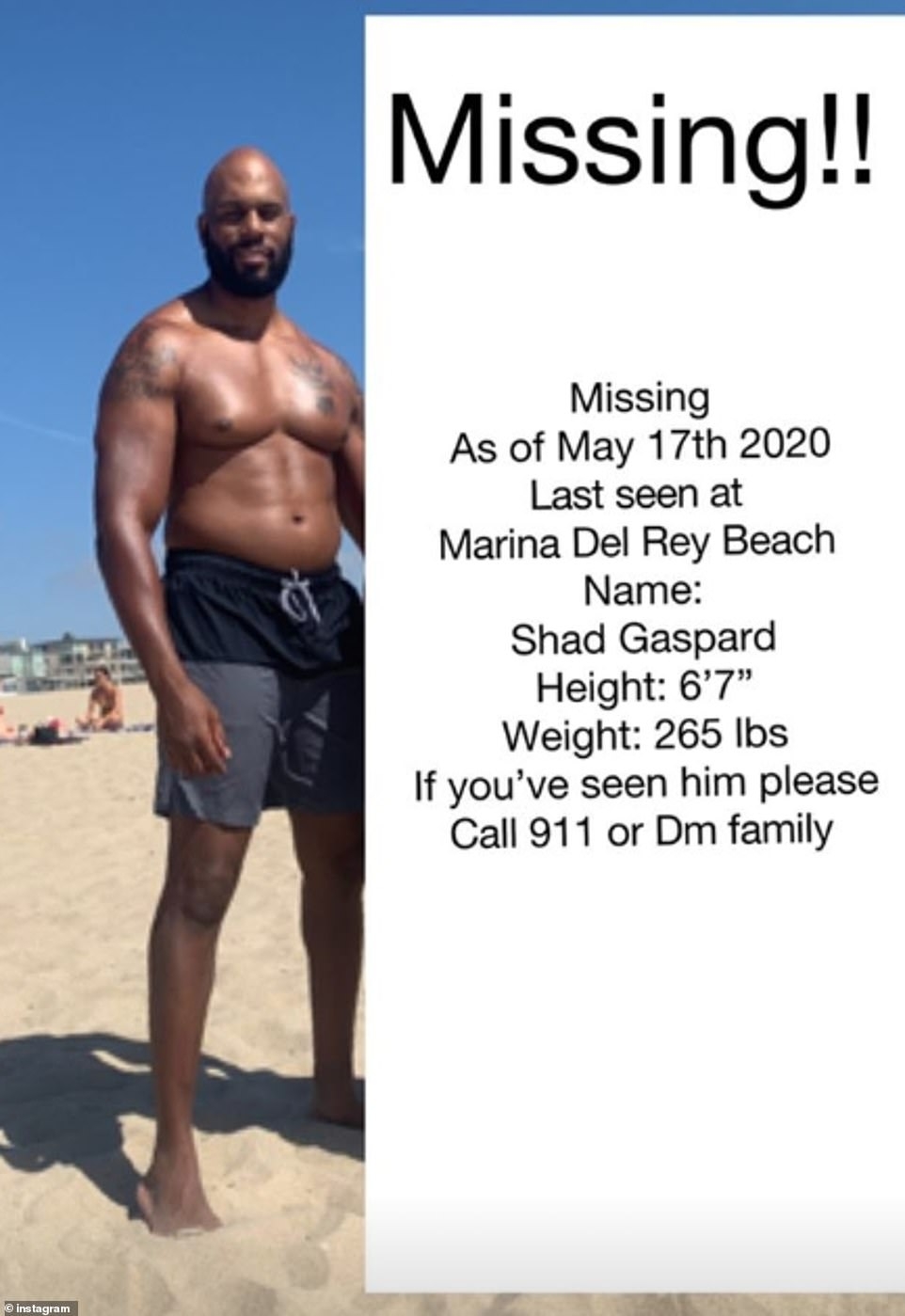 shad gaspard goes missing after beach swim details on what happened