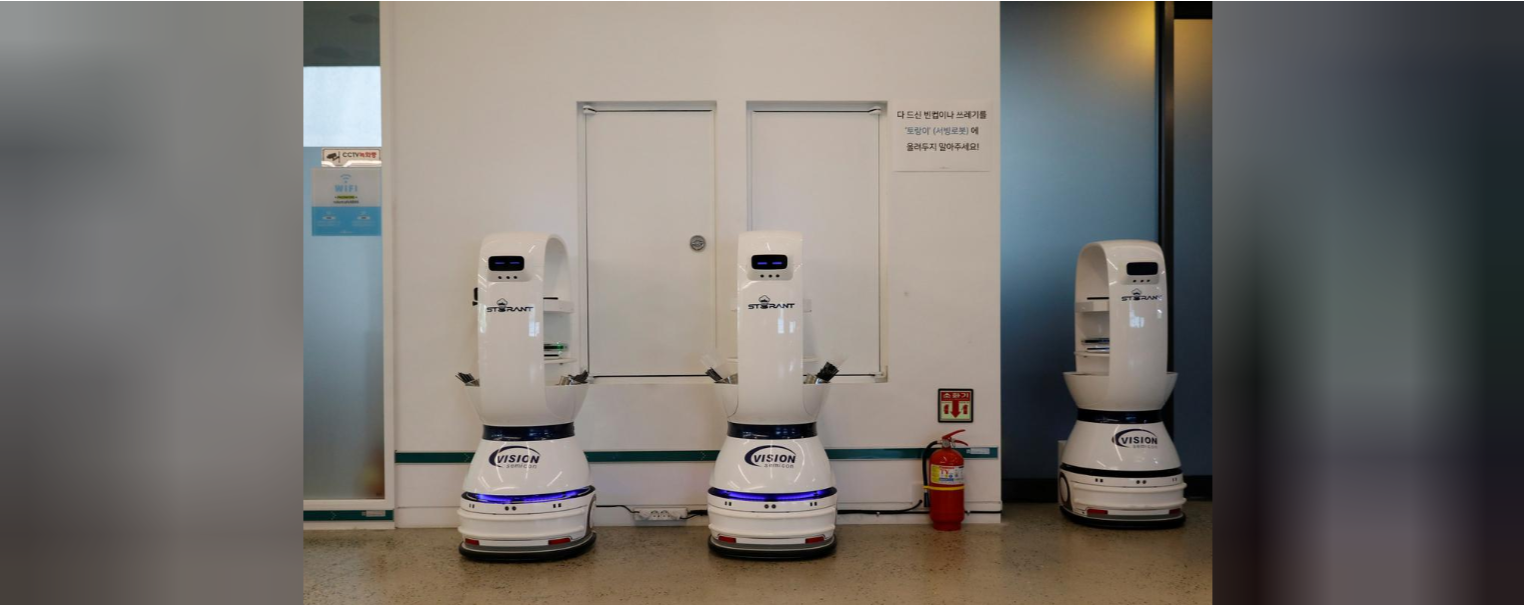 robot baristas reinforce social distancing at south korean cafe