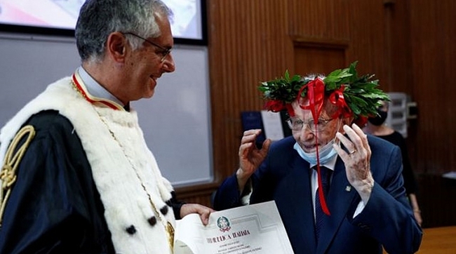 'True Inspiration': 96-year-old man becomes Italy's oldest student to graduate with full honours