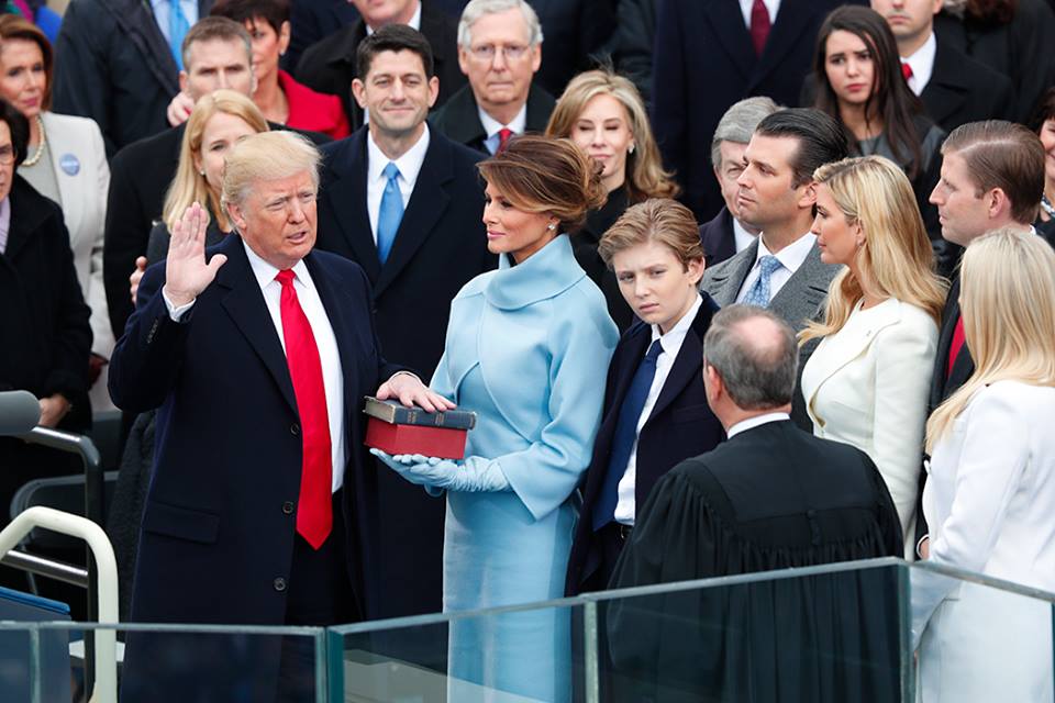 donald trump is sworn in as the 45th us president