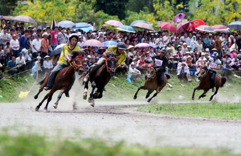 Traditional horse racing in Bac Ha Plateau in June