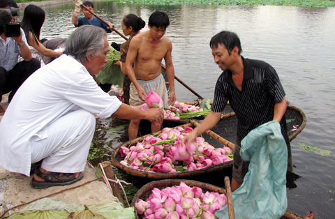 Artisan preserves lotus tea making in Hanoi