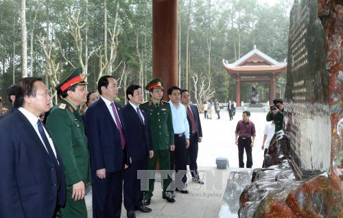 President Tran Dai Quang visits K9-Da Chong historic site