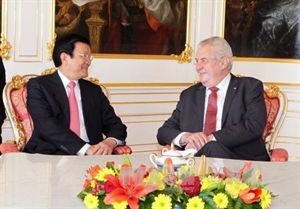 State Presidents Truong Tan Sang hold talks with President of the Czech Republic