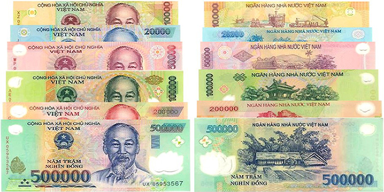 The famous Vietnamese attractions described on Vietnam currency