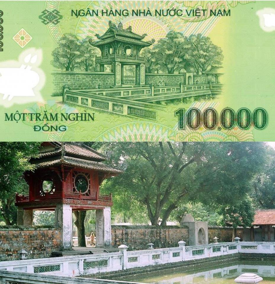 Famous Vietnamese attractions described on bank notes