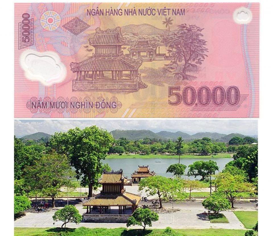 Famous Vietnamese attractions described on bank notes