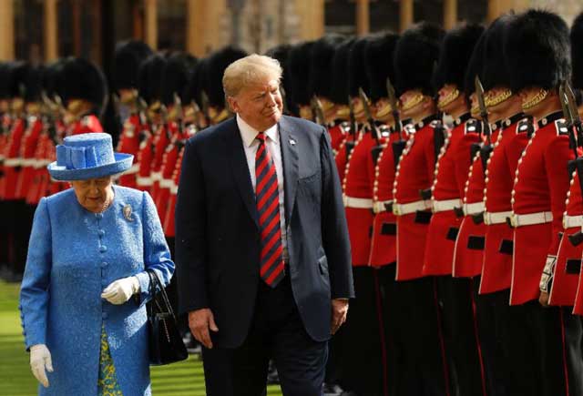 President Trump meets Queen after calling London mayor 'stone cold loser'