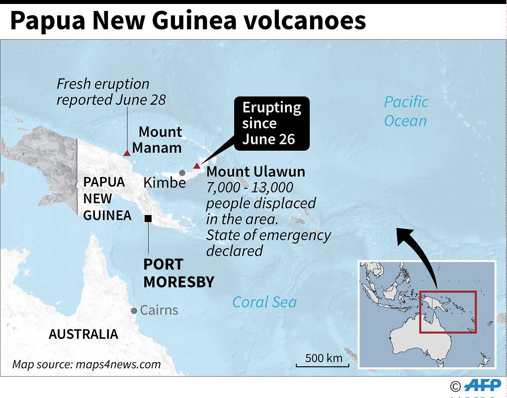 Volcano erupts in Papua New Guinea, army deployed