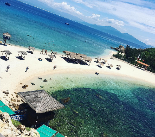 unique double beach in nha trangs hon noi island