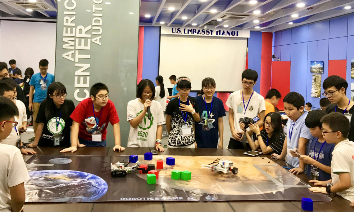 Local Students Learn Tech Skills at U.S. Embassy Robotics Camp