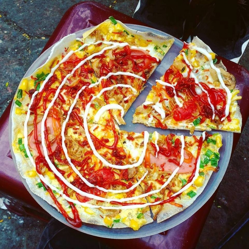 Grilled girdle cake - Vietnam pizza