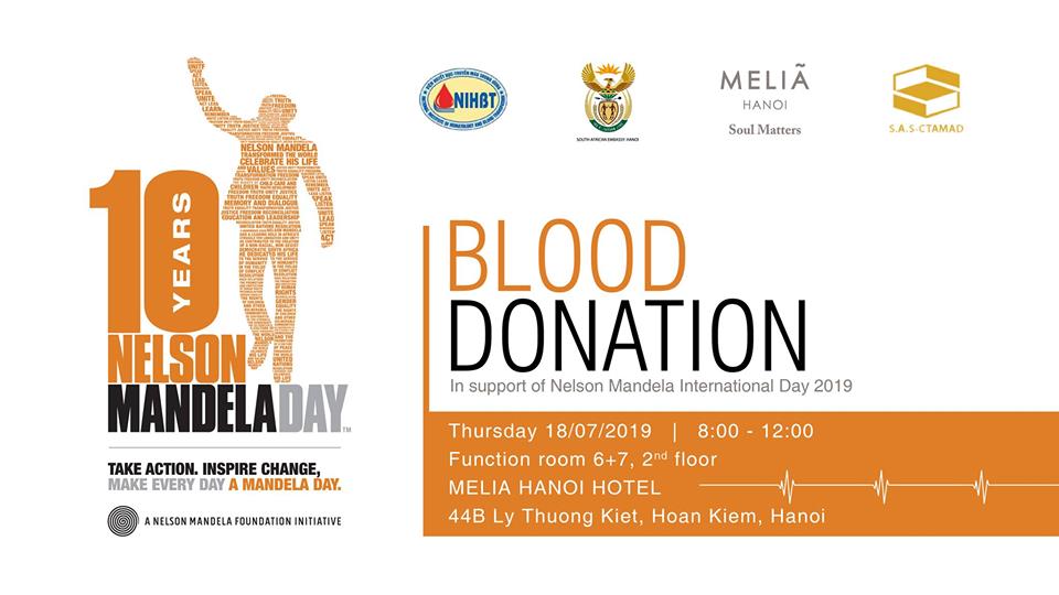 Blood Donation Day to mark Nelson Mandela Day in Hanoi