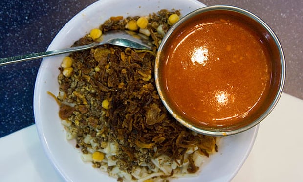 a dish of kushari in Cairo.