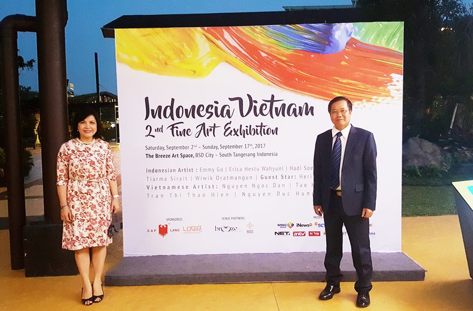 second fine art exhibition vietnam indonesia ongoing in jakarta