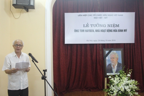 Memorial ceremony for Tom Hayden in Hanoi