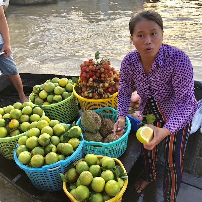 Floating market still a popular Mekong trading hub