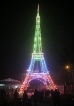 replica of eiffel tower illuminates perish in central vietnam