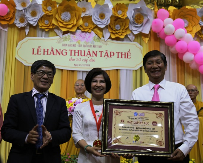 Biggest wedding ever for people with disabilities at pagoda