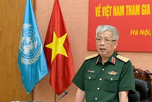 vietnamese peacekeeping force maintains peace to the world to defend the fatherland