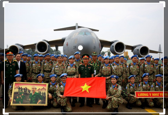 vietnamese peacekeeping force maintains peace to the world to defend the fatherland